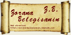 Zorana Belegišanin vizit kartica